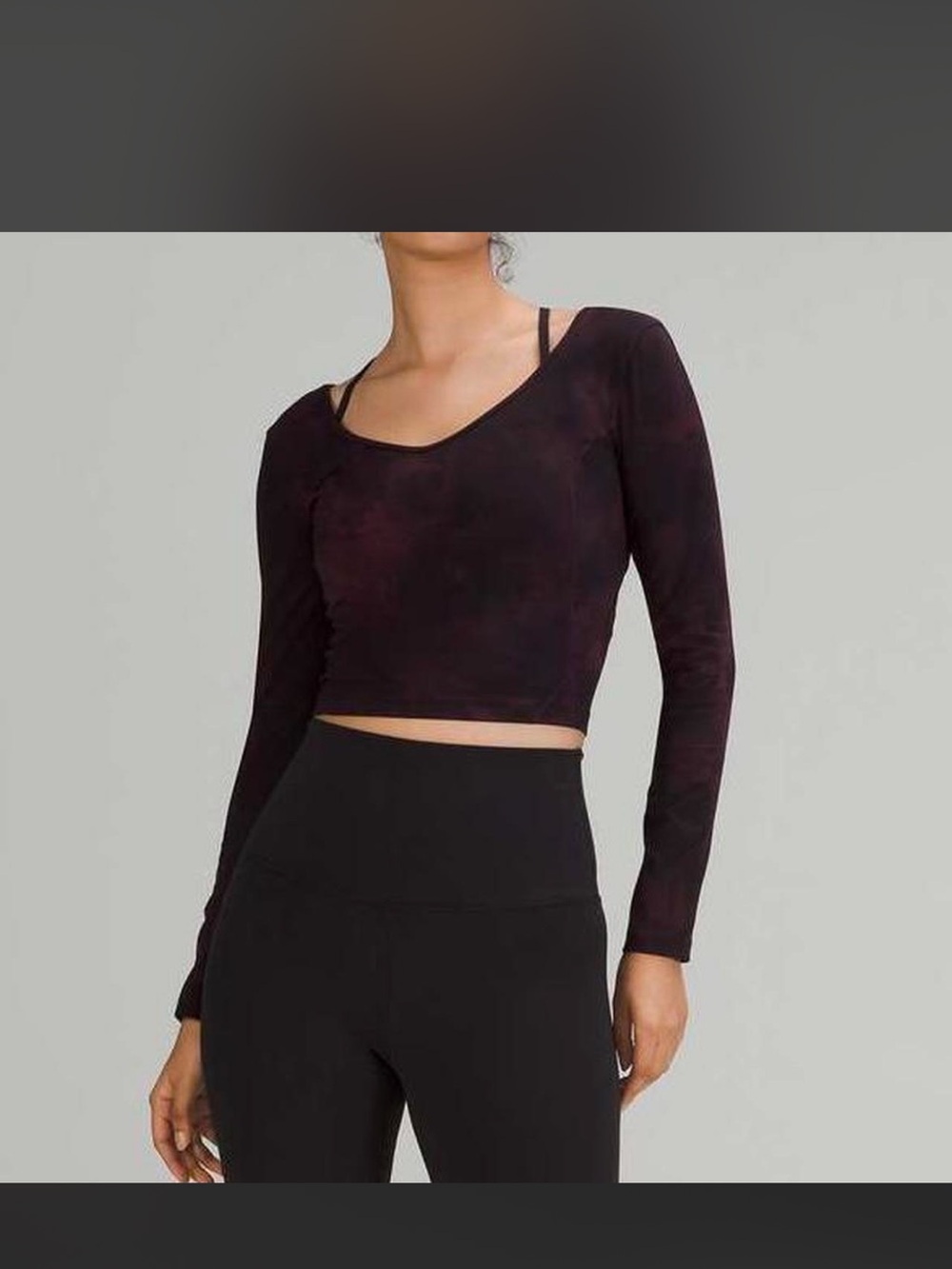 lululemon athletica Women’s Align Long Sleeve Cropped Top - Deep Burgundy